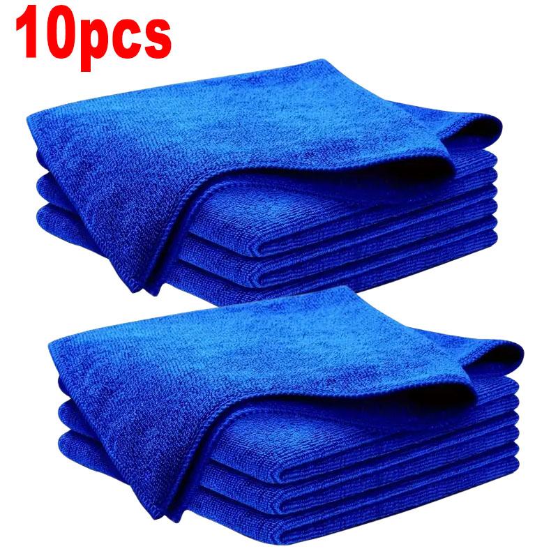 201PCS Microfiber Towels Car Wash Drying Cloth Blue Car Care Detailing Cleaning Polishing Duster Home Kitchen Washing Rags