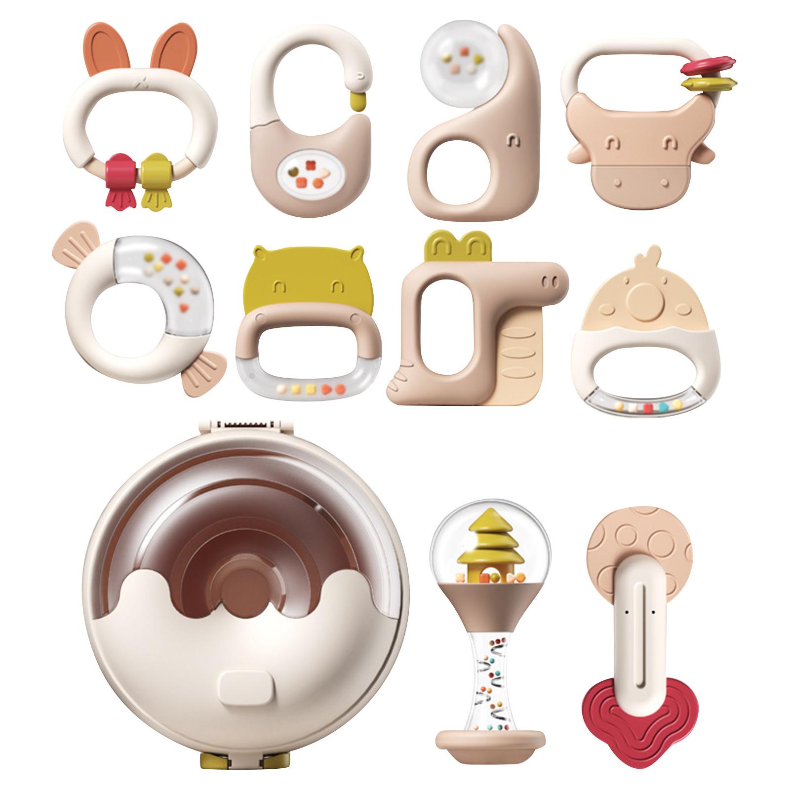 

Детская игрушка с ручным приводом для детей от 0 до 1 года, головоломка, которая может скрипеть зубами, клей, успокаивающая игрушка для новорожденных One Size белый