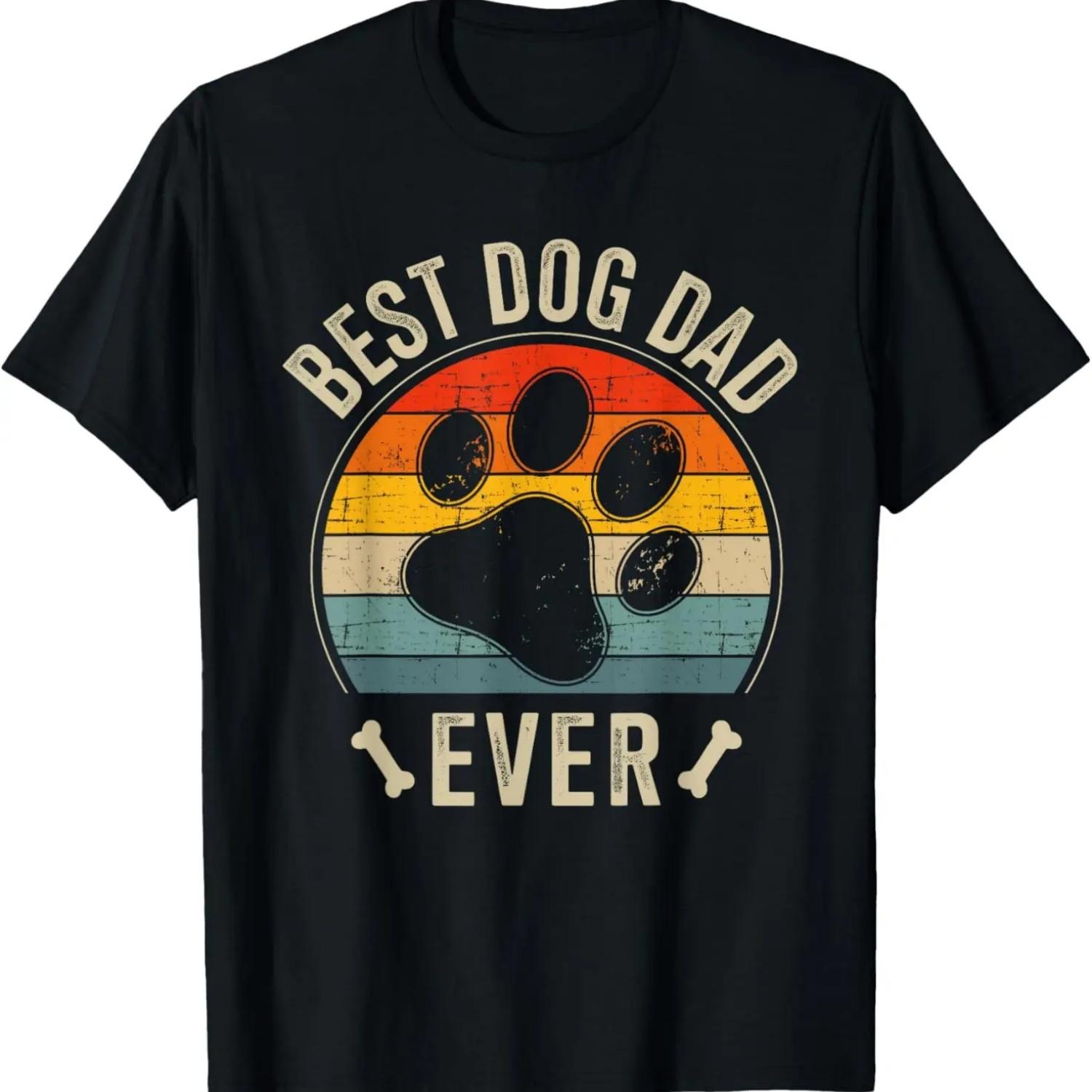 Best dog dad ever vintage for retro fathers day birthday T-Shirt S чёрный
