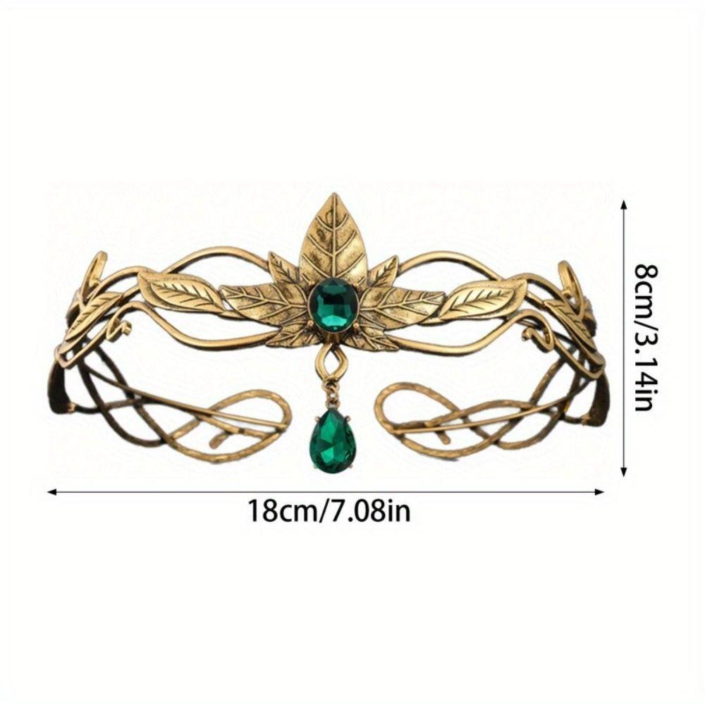 Vintage King Round Elves Crown Baroque Zinc Zinc Alloy Rhinestone Headdress  Bridal Party