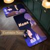 Mystery & Zoey (5) Customize Name Flannel Kitchen Mat Soft Non-Slip Kitchen Floor Runner Rug for Home Kitchen Decor