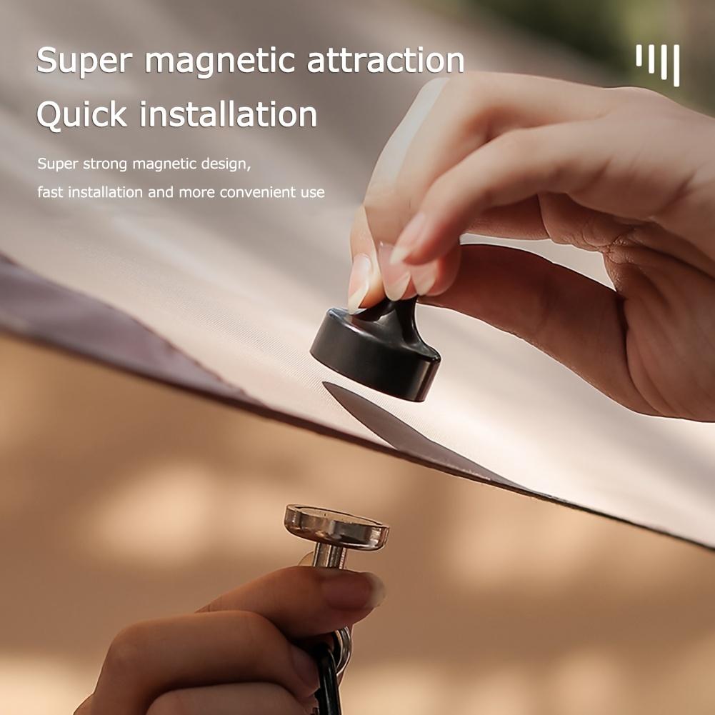 Portable Outdoor Magnetic Hook, Accessory with Hanging Buckle for Camping Lights, Tent, Awning, Carabiner, Etc.