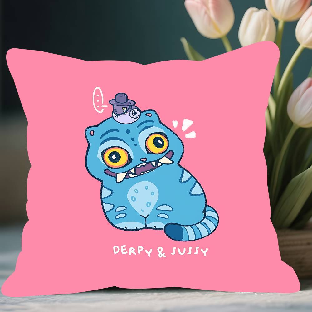 

KPop Demon Hunters Birrd S-Sussie Cushion Cover Pillowcase Upholstery Sofa Throw Pillow Home Decor Pillowcas 12x12Inch