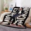 Michael Jackson Pop Theme Printed Blanket Warm Comfortable Fleece Blanket For Camping Travel Home Decor Holiday Gift