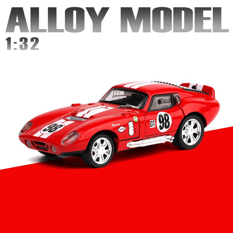 

1:32 Shelby Cobra Vintage Classic Car Alloy Car Model Sports Car Boy Toy Collection Ornament Holiday Gifts красный