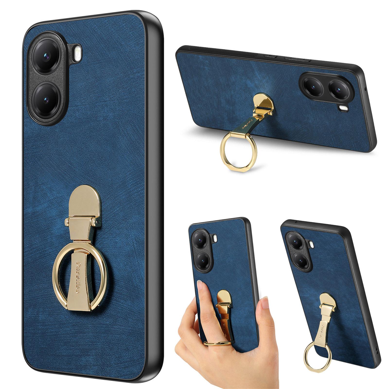 

CASENEO D22 For Xiaomi Poco X7 Pro 5G/Xiaomi Redmi Turbo 4 5G Case Folding Kickstand Retro Leather Back Phone Cover Blue