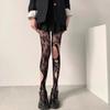 Retro-Leopardenmuster Jacquard-Strumpfhose Damen Sexy Schlank Hohlmaschen-Socken Schwarze Leggings Strümpfe