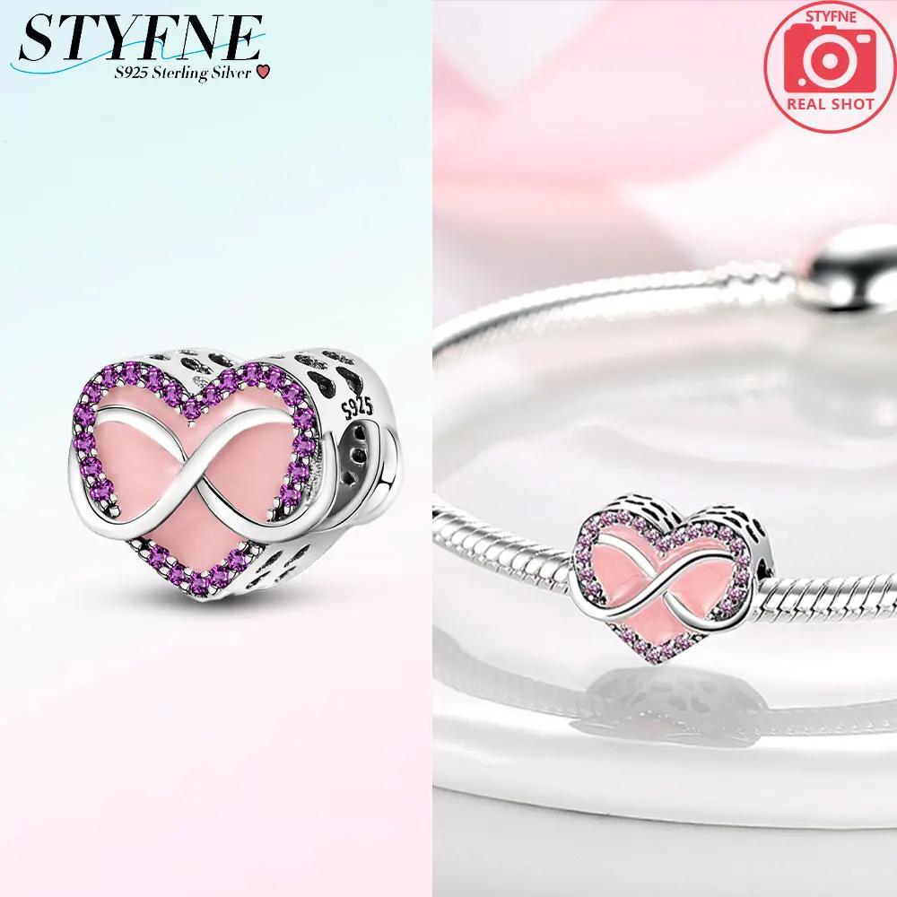 Copper Original Pink Series Charms Perfume Butterfly Beads Pendent Dangle Fit Bangle Charm Bracelet Diy Women Jewelry Gift