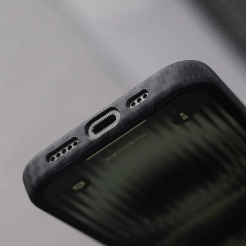 High End Busine Sle 3D Carbon Fiber Magsafe Phone Case for IPhone 17 16 Pro Max 13 14 15 Wireless Charging Shockproof Cover Bla