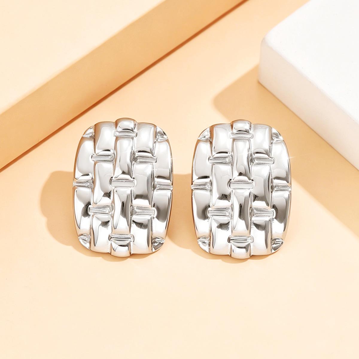 Cross Design 18K Gold Plated Stainless Steel Geometric Earrings for Women