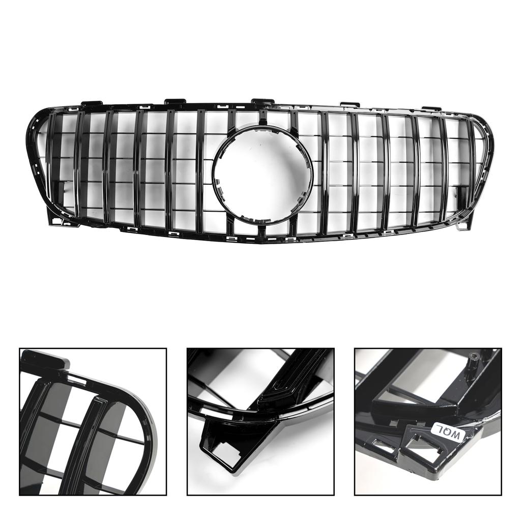 Front Grill Grille Fit Mercedes Benz GLA W156 X156 2017-2019 Facelift Black