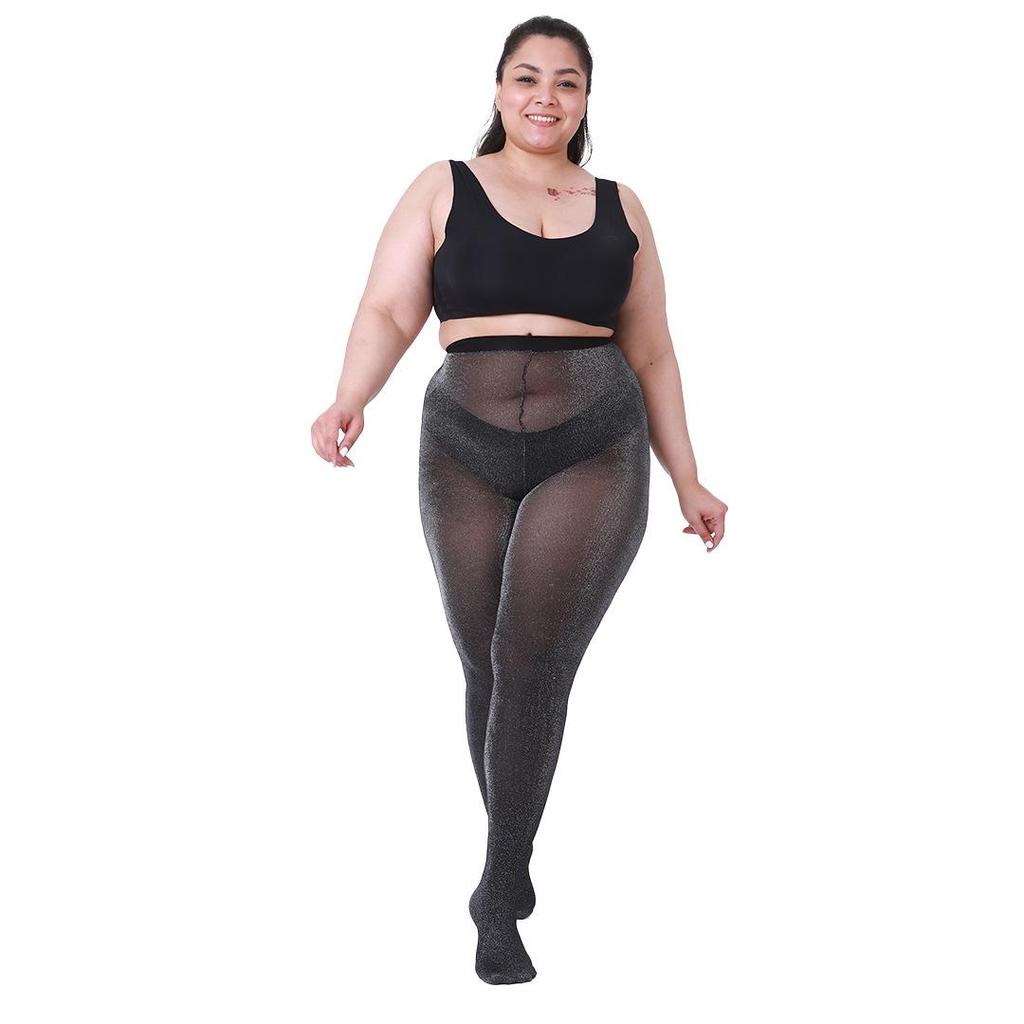 Silver Thread Plus-Size Pantyhose: Ultra-Large, Multiple Sizes, 60D Silk Stockings