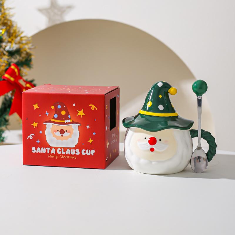 Santa Claus Shaped Ceramic Mug Cup Water Cup for Friends and Girlfriend Christmas Gift Coffee Cup