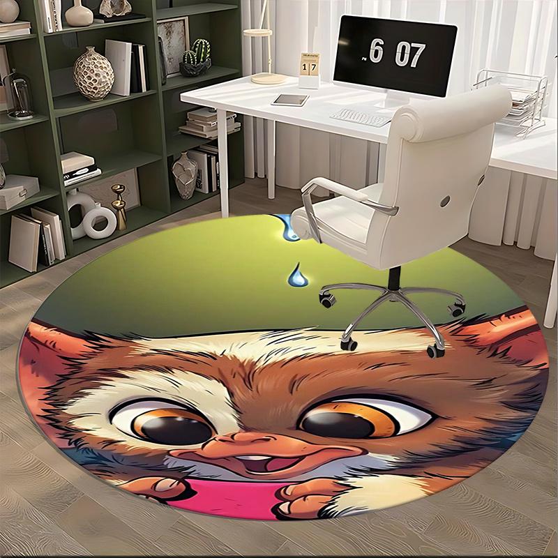 Gizmo,Mogwai Chair mat Round Rug Office carpet, Machine Washable, Non slip, Suitable for Living Rooms, Bedrooms