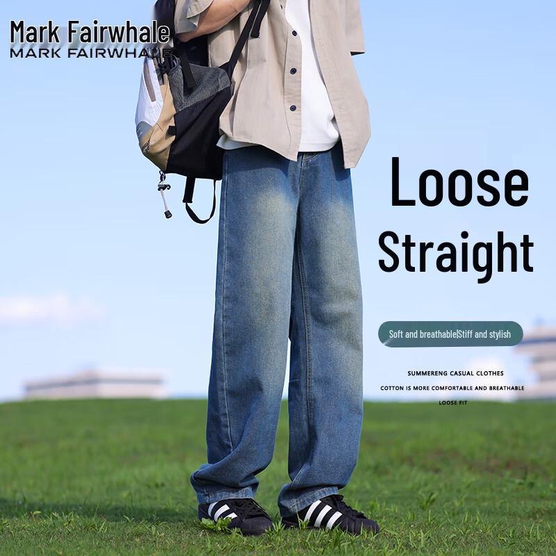 

Mark Fairwhale Men s Autumn Loose Straight-Leg Jeans 2XL