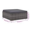 6 Piece Garden Lounge Set with Cushions Poly Rattan Grey