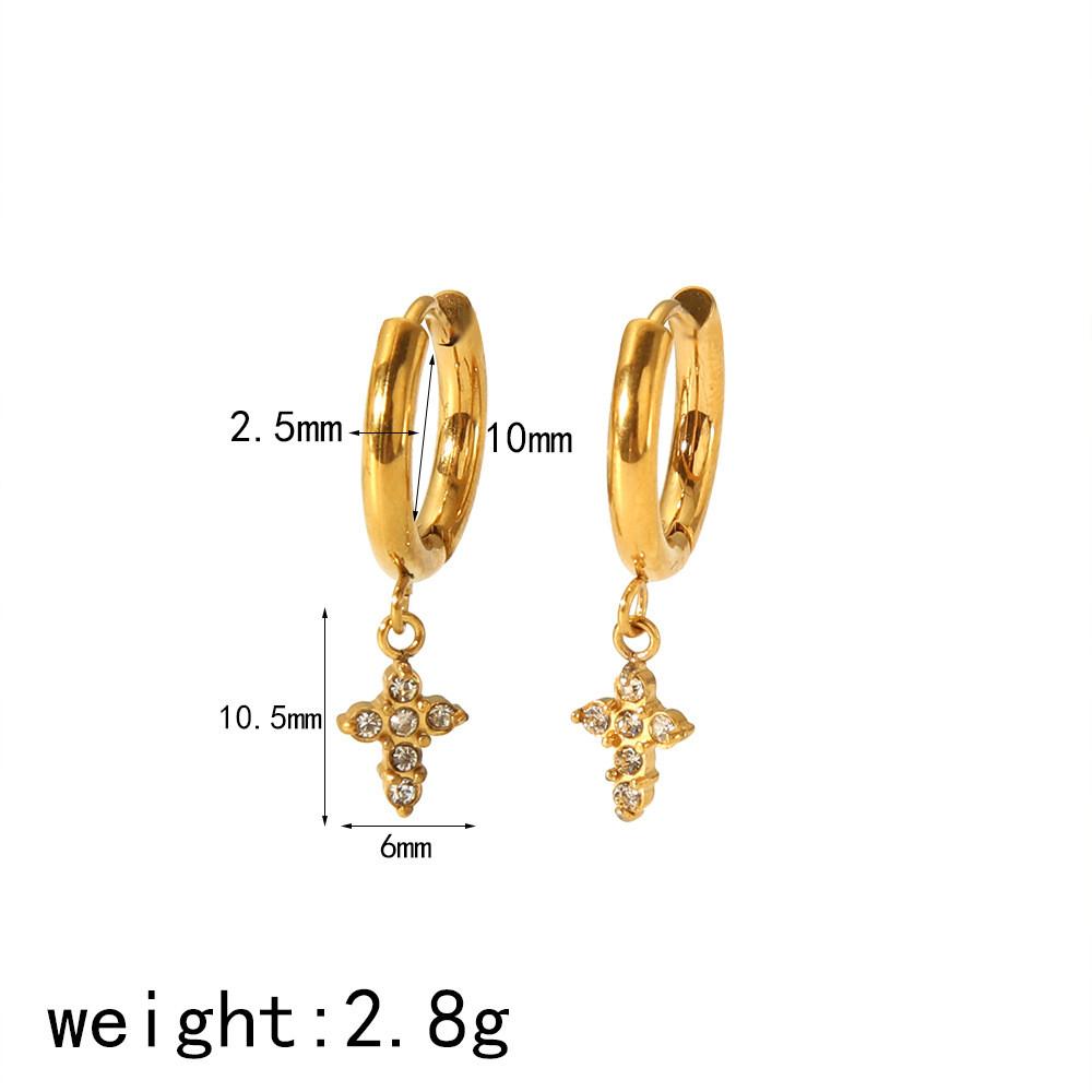 

Cross Pendant Necklace For Women With Cz Inlay Stainless Steel Gold Jewelry Style F
