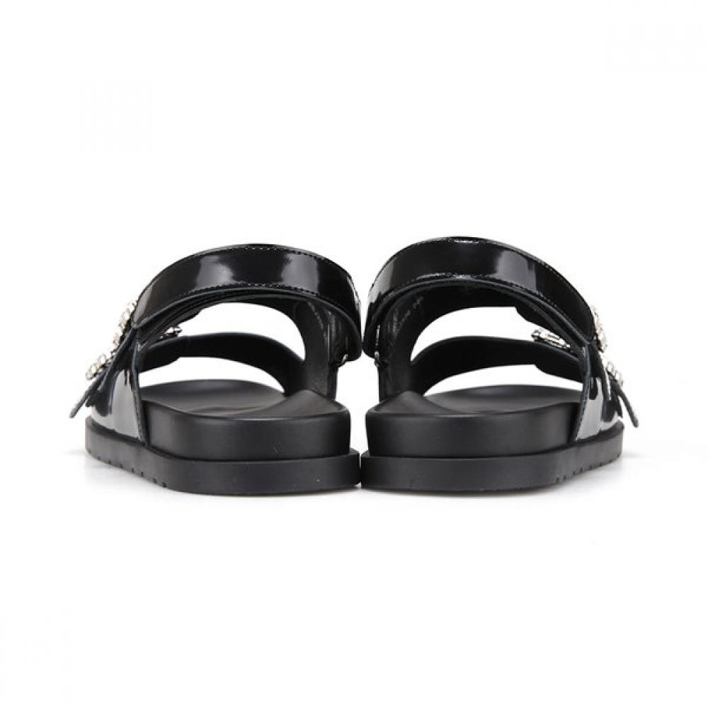Barbara Women Leather Jewel Decoration Glitter Casual Sandals 2.5cm Bbj326