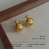Medieval vintage earrings retro hammer pattern hollow relief gold and silver geometric niche light luxury earrings