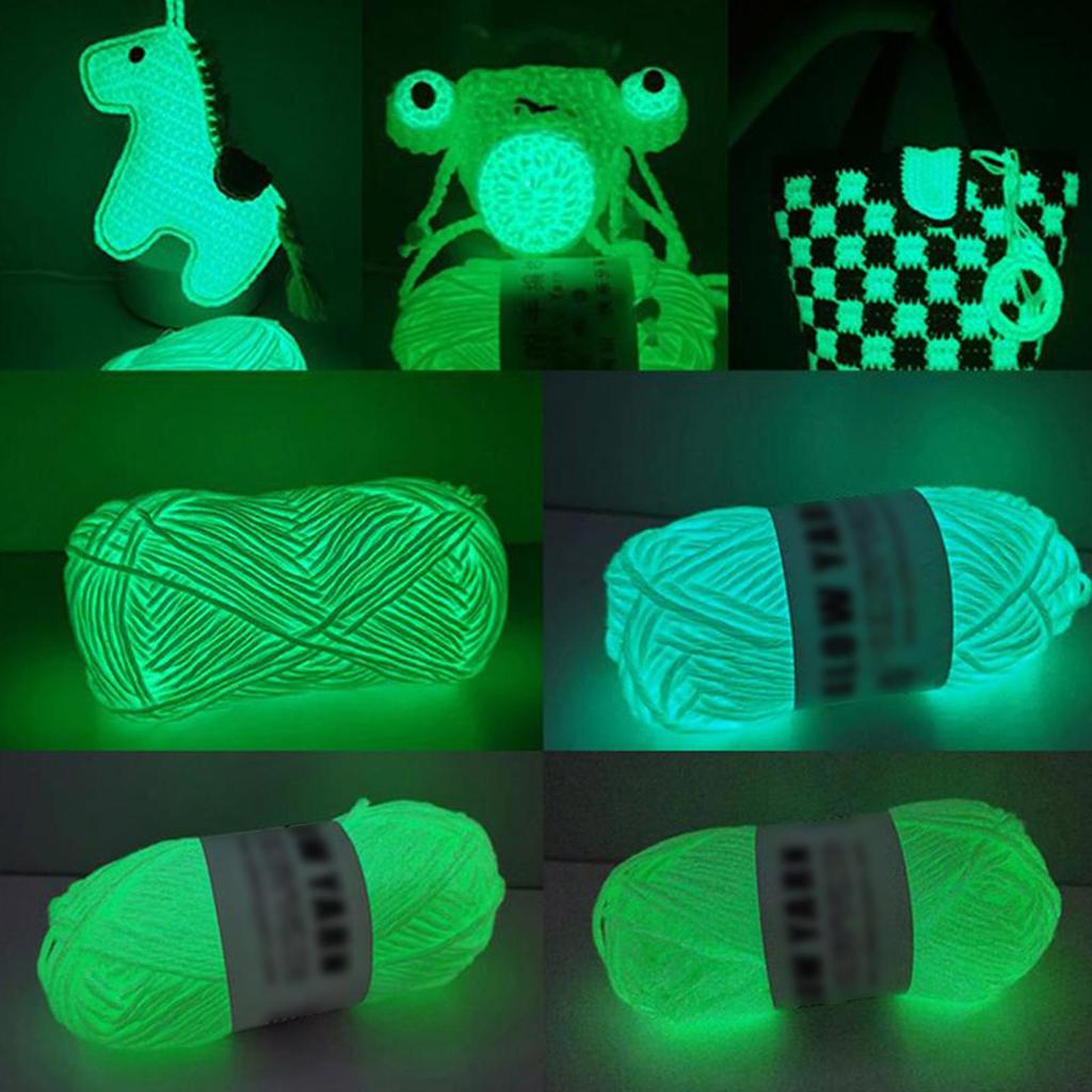 Glow in The Dark Yarn for DIY Arts, Glow in The Dark Yarn for Crochet, Luminous Yarn for Knitting, Crocheting, Knitting Crafts