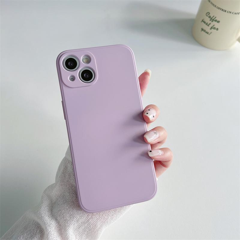 For IPhone 17 ProMax Phone Case 15pro Liquid Silicone for Apple 16E Built-in Velvet 14 Spray Paint 13