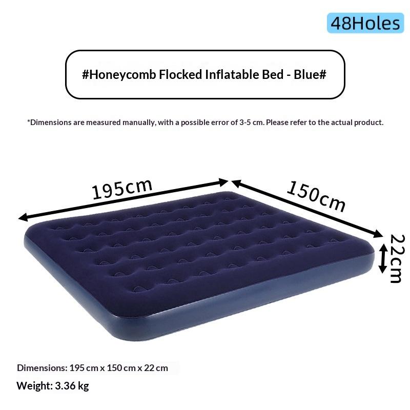 1Pcs Inflatable Air Mattress Air Bed, Quick Inflation Valve, Flocked Surface Thick Durable Portable Travel Camping Guest Bed
