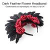 Stylish Halloween Feather Headband with Floral Details Cosplay Hair Decoration Suitable for Adults and Teens Party Wear