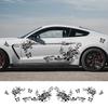 Adesivos Gráficos de Friso Lateral para Portas de Carro Borboleta Flor Vinha Filme de Vinil Decalques Decoração Acessórios de Tuning para Auto SUV