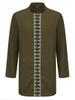 2024 African Ethnic Men's Striped Embroidered 2-Piece Casual Suit Set