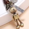 Vintage Engraved Bronze Robot Backpack Car Keychain Accessories Fashion Gift