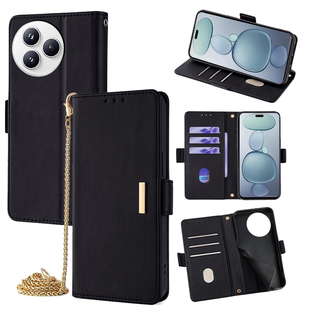 

For Xiaomi Civi 5 Pro 5G Case PU Leather Wallet Stand Phone Cover with Crossbody Shoulder Strap C