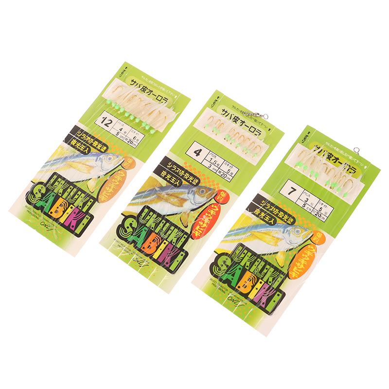 10 Stück/Packung Weißer Fischhaut Bionischer Vorfachhaken Apollo Uki Uki Sabiki Weiße Fischhaut Fisch Angelhaken Angelhaken Angelwerkzeug