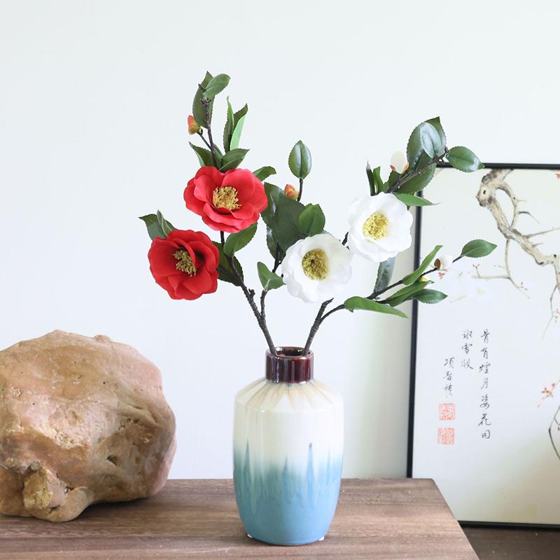 58Cm High Quality Artificial Camellia Camellia Silk Fake Flower Flower For Diy Home Garden Wedding Living Room Office Decoration