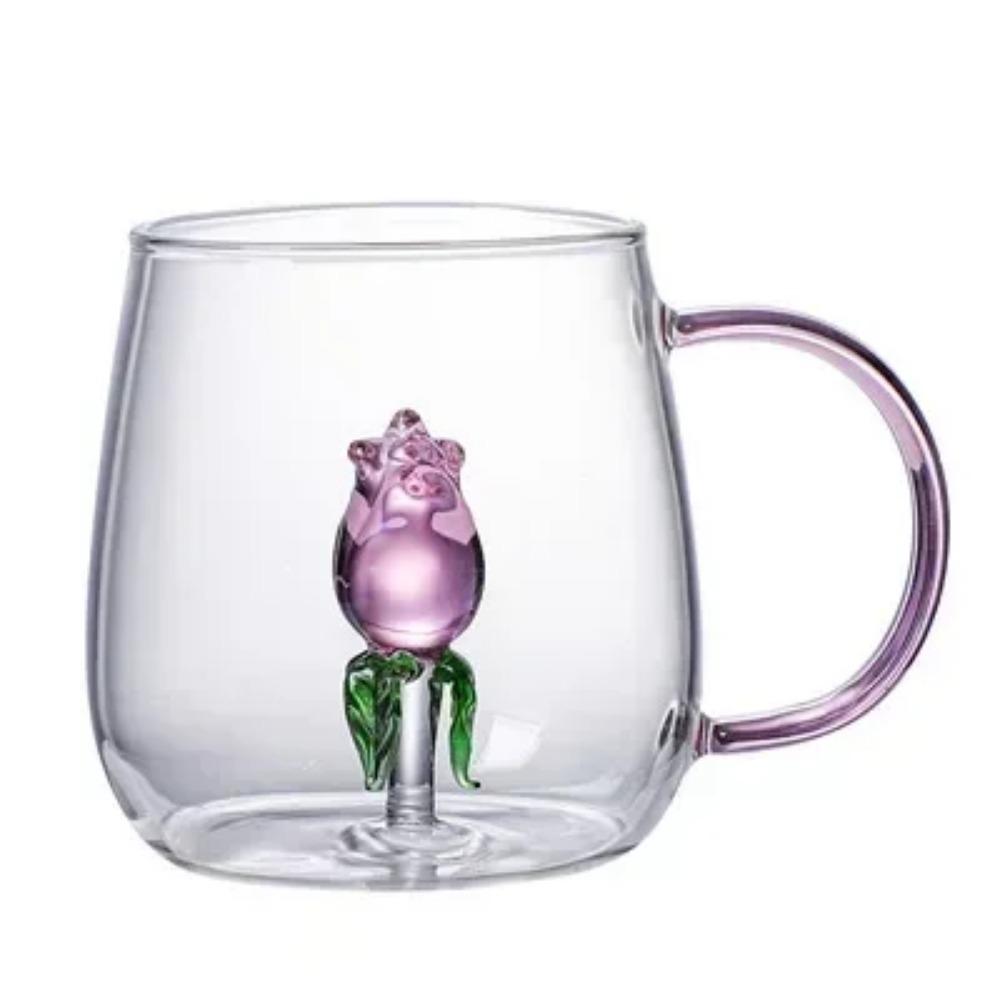 Cartoon Animal Shape Glass Home Cute High Borosilicate Glass Single Layer Cup Living Room with Guests Juice Cold Drink Cup