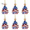 Lightweight Acrylic Car Rearview Mirror Decor 250 Anniversary USA Christmas Ornament, America Years Patriotic Tree Celebration Gift Decoration,