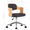 Swivel Office Chair Black Bentwood and Faux Leather