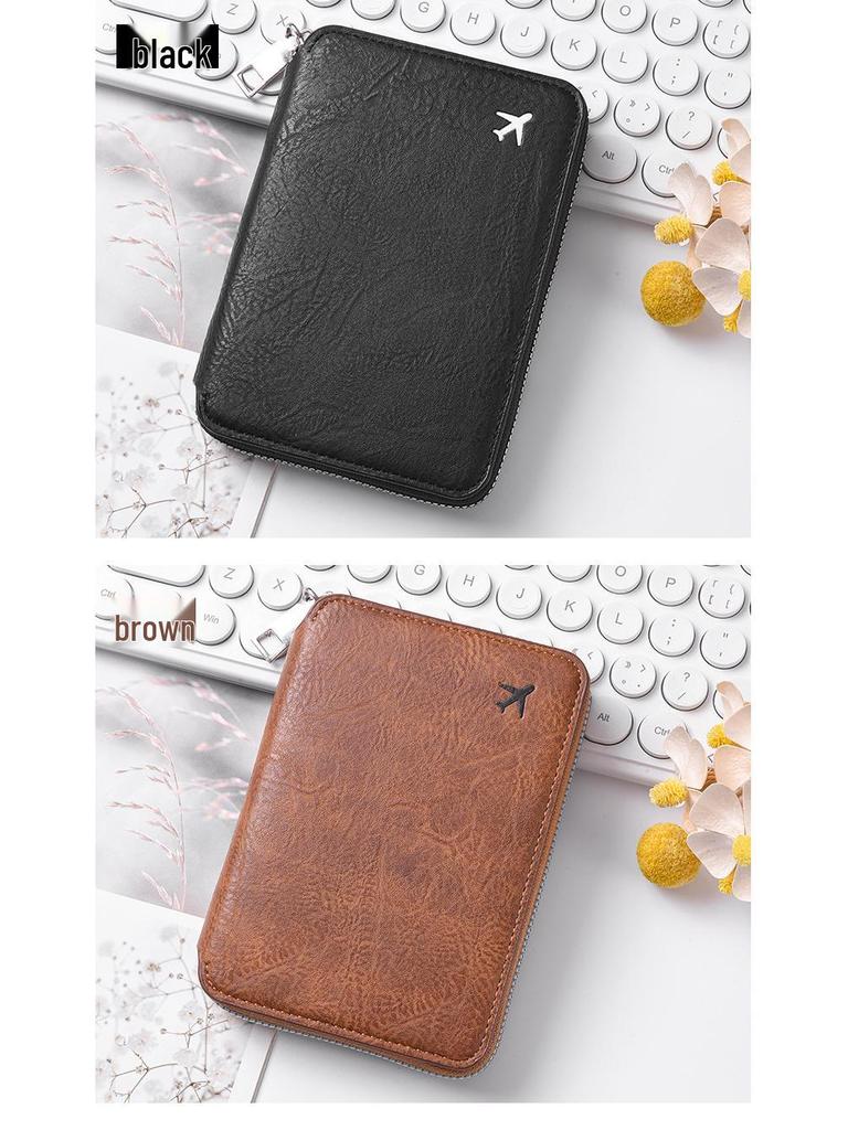 Cross-Border Large Capacity Travel Passport Holder with Zipper: Ticket and Card Storage, Customizable Logo