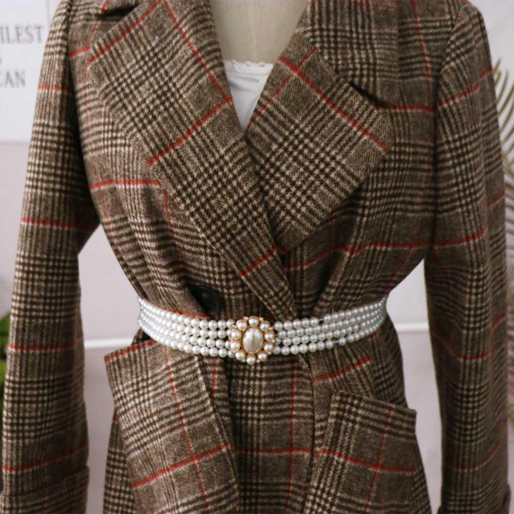 Crystal For Girls Metal Buckle Flower Faux Pearl Korean Belt Dress Decoration Women Waistband