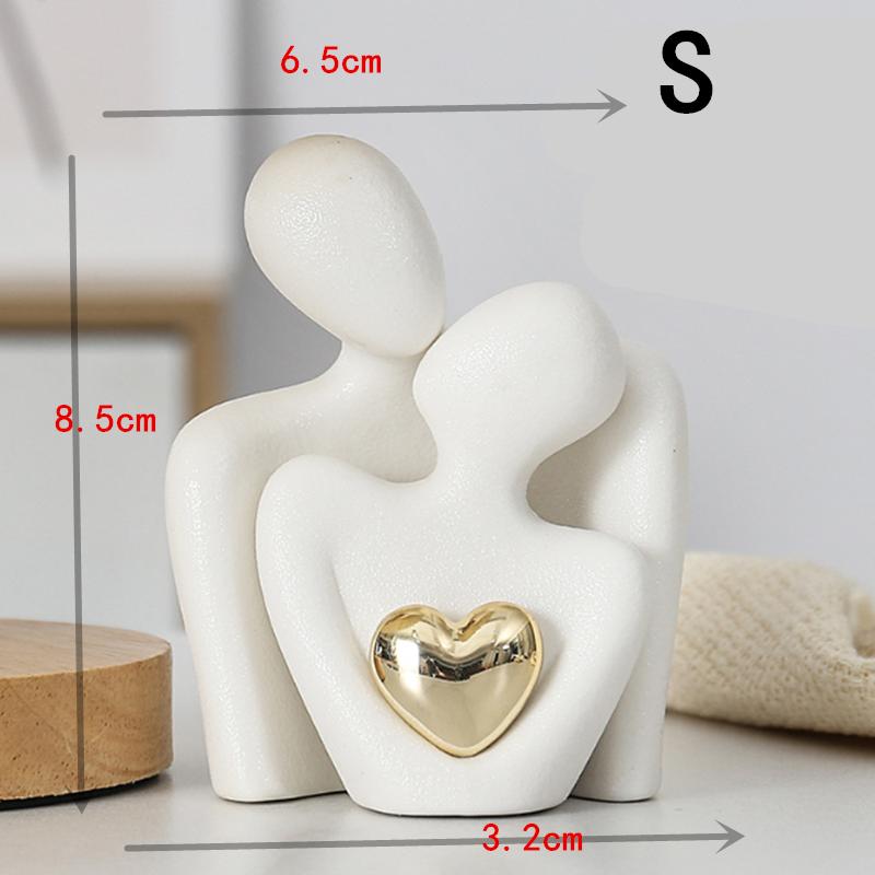1PC Romantic Love Embrace Statue Pottery Couple Set Bedroom Decor Ideal Valentine s Day Christmas Gift S/L Ornament