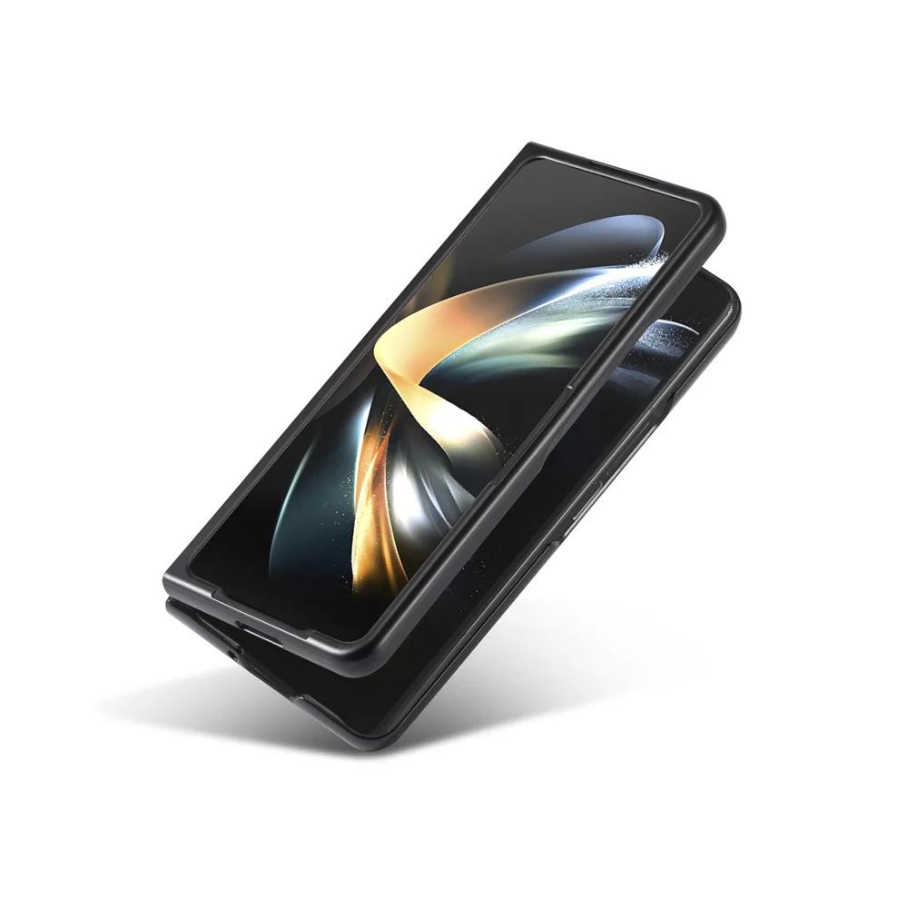 Ultra Thin PU Leather Cover For Samsung Galaxy Z Fold 7 6 5 4 3 Fold7 Fold6 Fold5 Fold4 5G Phone Case Hard Carbon Fiber
