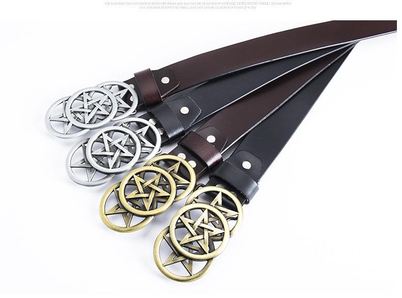 Men's Trendy Five-Star Leather Belt - European & American Celtic Classic Design