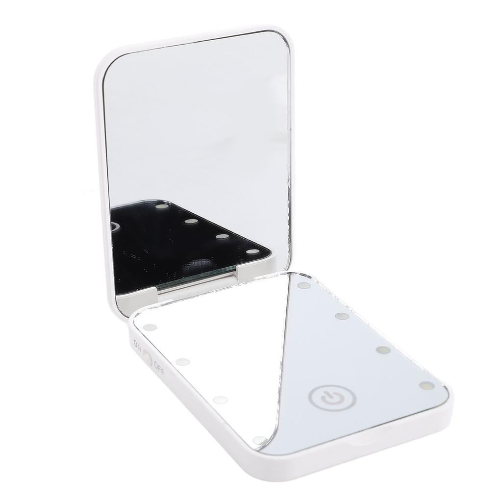 Compact LED Travel Makeup Mirror 2 Sided Magnification Rechargable Portable Handheld Small Lighted Cosmetic Mirror