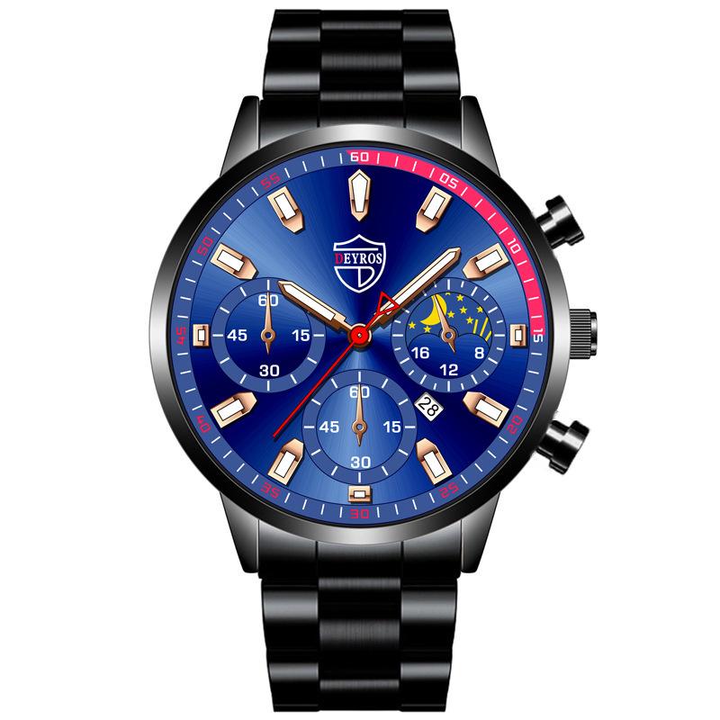 Stilvolle, einfache Uhr Herren Edelstahl Uhr Kalender Quarzuhr Herren personalisierte Casual Uhr