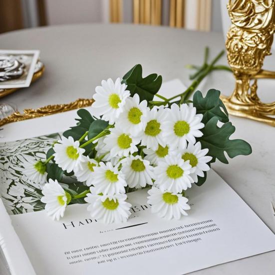 3/15 st Konstgjord blomma 7 grenar UV-beständig Falsk plastblomma Hem Bröllop