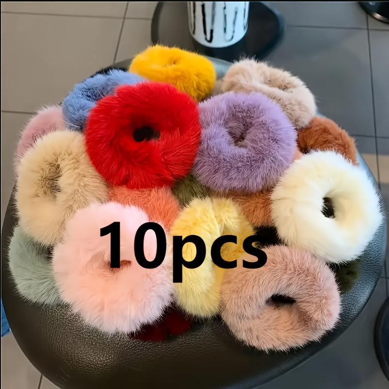Soft Plush Hair Ties for Women Elegant Cute Elastic Scrunchies in Assorted Colors, Perfect Daily Accessory or Gift