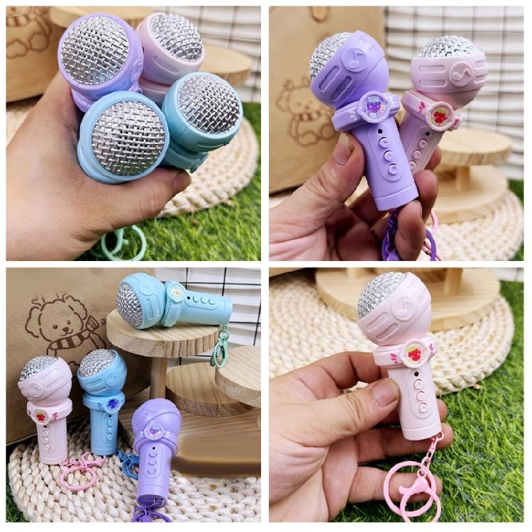 Kids Microphone Keychain Shape Recorder Pendant Reusable Recording Function Compactly Keyring Design Safe ABS Gift Item