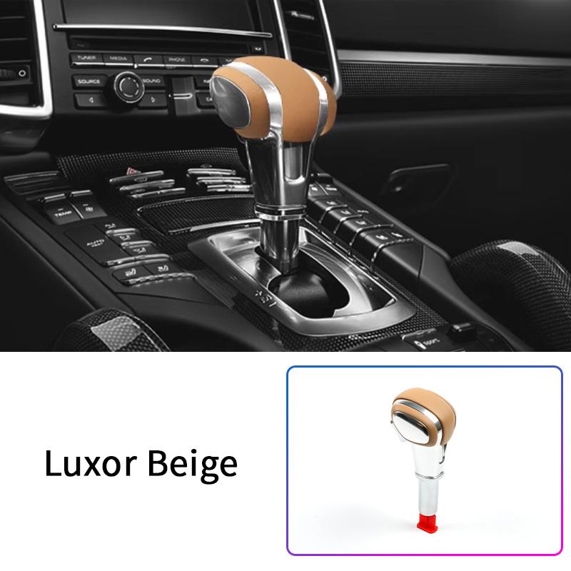 Elegant Interior Retrofit Aluminum Alloy Gear Shift Knob Upgrade Kit Carbon Fiber Leather for Porsche Cayenne 2011-2017