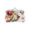 Elegant Flower Printed Coin Purse Vintage Canvas Wallet Small Pouch Women