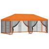 Gazebo with Side Walls 6 X 3 M Orange Polyester and Steel