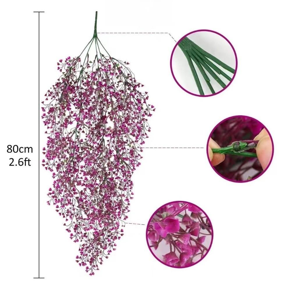 UV Resistant Fake Flowers Vine Design Golden Bell Willow Plastic Fake Plant  Parties Decor